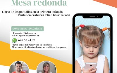 Mahai ingurua; pantailen erabilera lehen haurtzaroan.